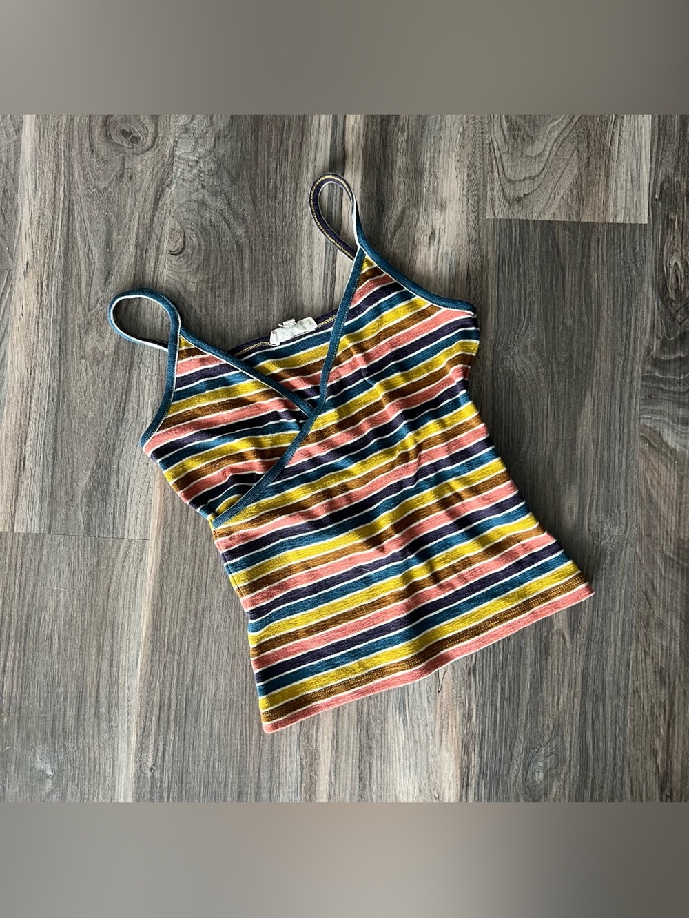 Madewell Striped Wrap Cami in Pink, Blue & Yellow
